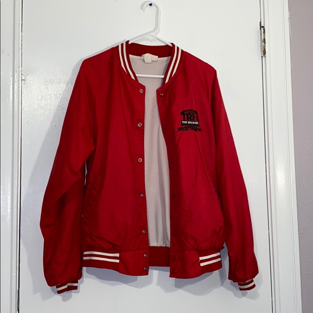 Red bomber jacket